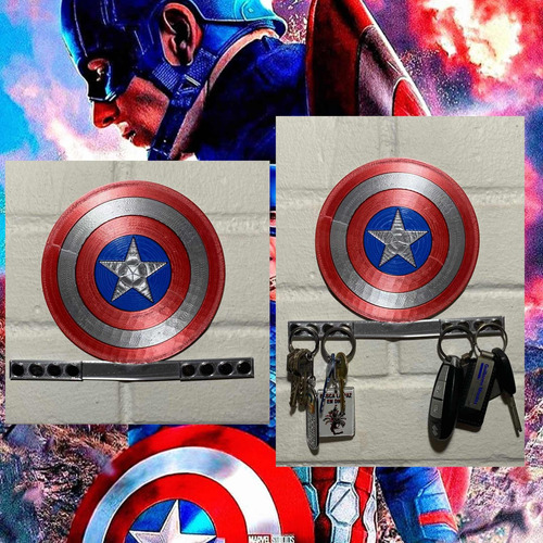 Porta Llaves Magnético Escudo Capitan America