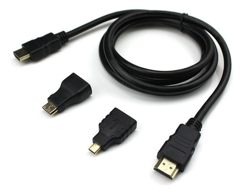 Cable Hdtv 3 En 1, Con Adaptadores Mini Hd Y Micro Hd