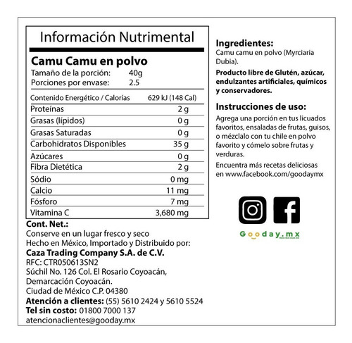 Imagen 6 de 7 de Camu Camu Leafy 100 Gr