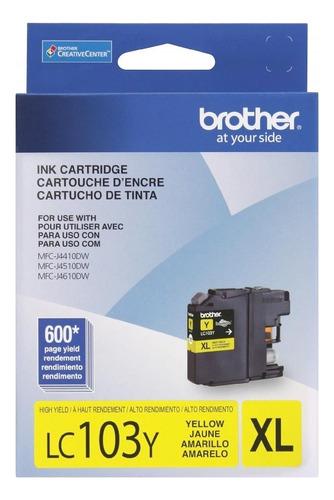 Cartucho De Tinta Original Brother Lc103y Xl Yellow Mfcj4410