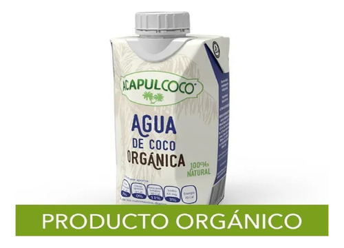 Agua De Coco Orgánica Acapulcoco, 18 De 330 Ml