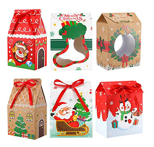 Bolsas De Regalo Navideñas, Caja De Papel Para Dulces Y Gall