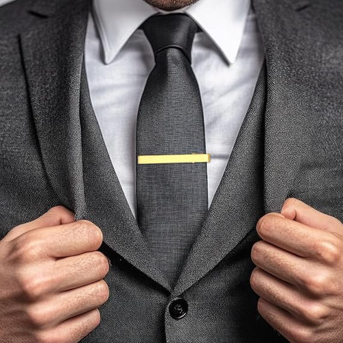 Alfiler De Corbata Metálico Ligero Con Clip Para Corbata Par