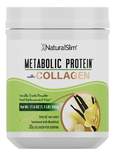 Proteina Whey Colageno Enzima Metabolic Protein Natural Slim Sabor Vainilla