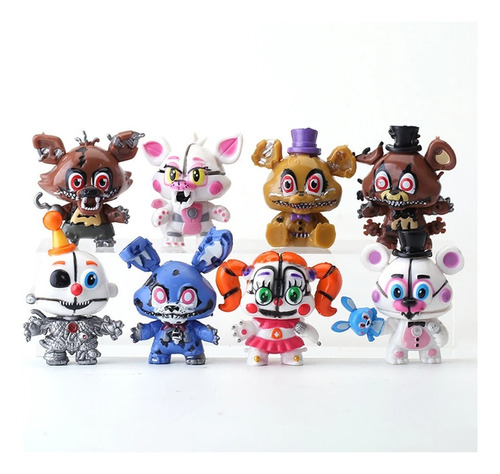 8 Figuras Five Nights At Freddy's  Figuras Pequeñas 6 Cmts