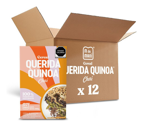 Cereal Querida Quinoa Chai M De Maní - Caja Con 12 Pzs