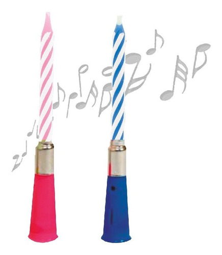 Vela Musical De 12cm Varios Colores Velita De Cumpleaños Color Rosa