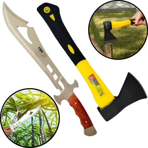 comprar Kit Facão Aladim Militar Rambo Machadinha+machadinha Açougue