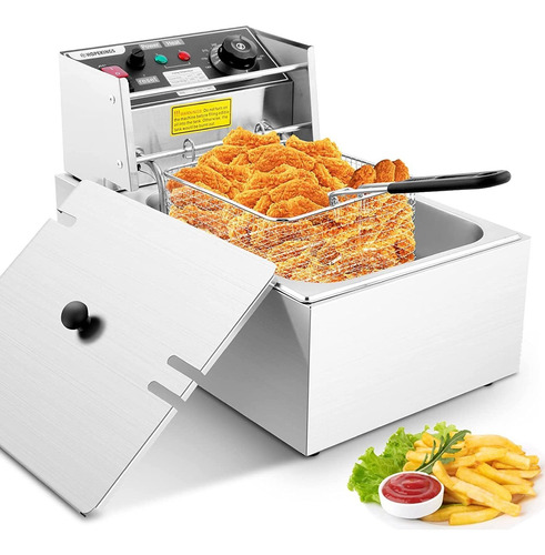 Dreamvan Deep Fryer Con Canasta, 1500w 6.34qt Aceit De Acero