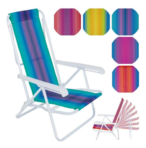 4 Cadeiras Praia Aço + Carrinho Com Avanço + Cooler 34l