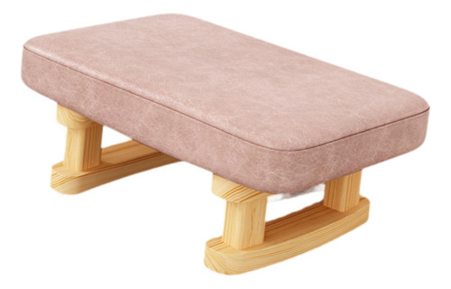 Taburete Rectangular Corto, Taburete Acolchado, Rosa