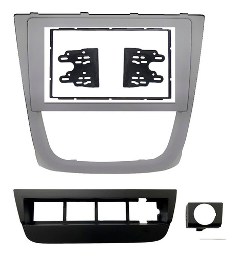 Moldura Painel 2 Din Gol G5 2008 2009 A 2012 Multimidia Dvd Cor Prata