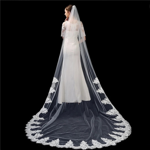 Mantilla Velo De Novia Largo 3m 1 Capa Nuevo Boda Matrimonio