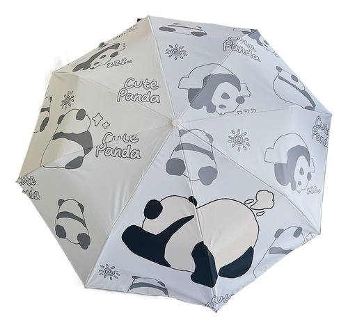 Bonita Sombrilla Con Diseño De Panda De Dibujos Animados, Do