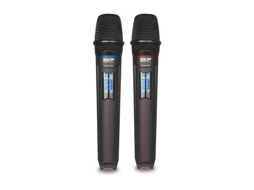 Imagem 2 de 2 de Microfone Sem Fio Duplo De Mão Skp Uhf600 Pro