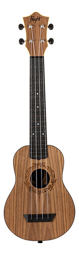 Ukelele Con Cuerpo Tamaño Soprano 17 Trastes Flight Tusl-50 Color Mdera