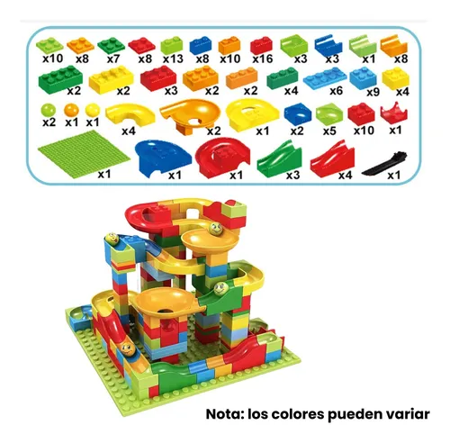 Bloques Tobogan Con Base 168 Piezas Construcción Accesorios