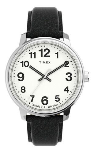 Reloj pulsera Timex TW2V21200 con correa de cuero color plateado