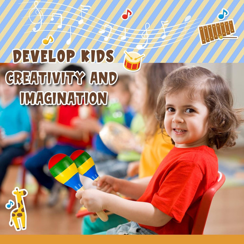 Set De Percusión De Madera Para Niños Pequeños Looikoos De M