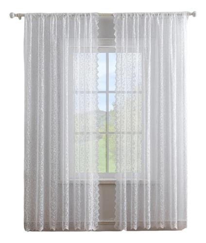 Cortinas De Visillo Encaje Con Diseno 140*220cm 2paños