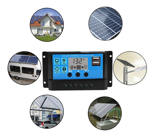 40a 12v 24v Auto Solar Carregador De Bateria Controlador Pwm