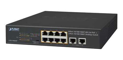 Switch No Administrable Poe 8 Puertos 10/100/1000 Mbps Poe 8