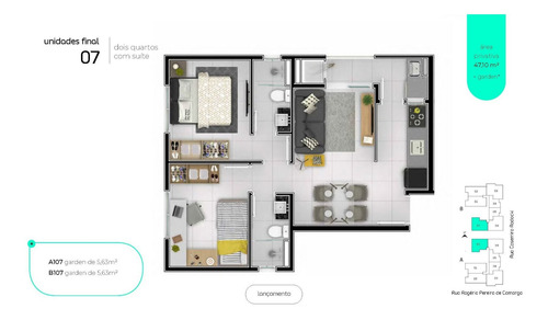 Imagem 30 de 30 de Apartamento Garden Com 2 Dormitórios À Venda, 48 M² Por R$ 310.900,00 - Cidade Industrial - Curitiba/pr - Gd0014