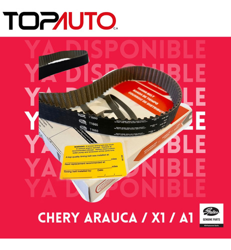 Correa De Tiempo Original Gates T1660 Chery Arauca / X1 / A1