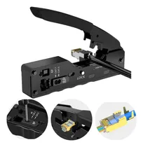 Comprar Alicate Crimpar Rj45 Vazado Cat5 Cat6 Cat7 + 10 Conectores