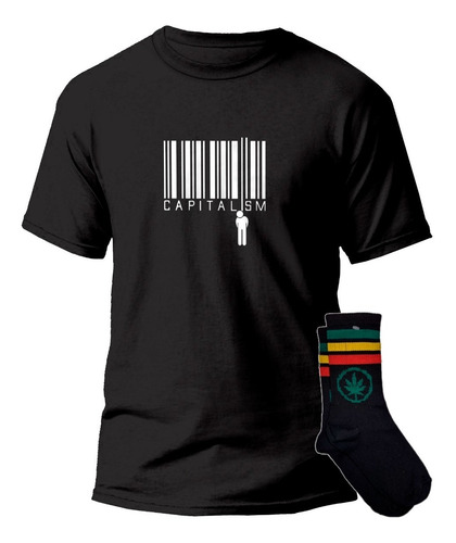 Playera Y Calceta Mota Lineas Capitalismo Codigo De Barras