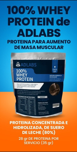 100% Whey Protein De Adrenaline Labs 2 Kg