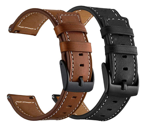 Correa Piel In Hebilla Negra Para Samsung Galaxy Watch Gear