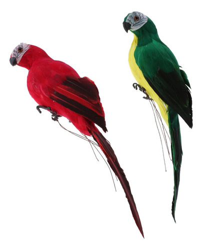 2 Piezas, Guacamayo, Loro, Animal Con Plumas Artificiales Re