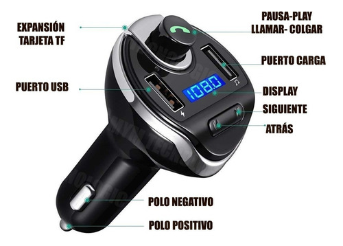 Adaptador Carro Celular Car X 19 Bluetooth Mp3 Manos Libres