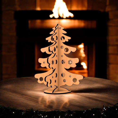 Árbol De Navidad Mini De Mdf Para Escritorio Decoración