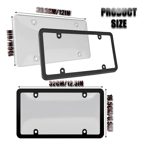 1 Par Marco De Matrícula Coche Universal,porta Placas Para .