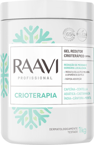 Gel Anticelulite Para Corpo Raavi Corporal Redutor Crioterápico En Pote De 1000ml/1kg Sim