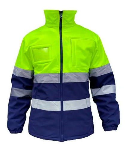 Campera Neopreno Amarillo / Azul Con Reflectivo