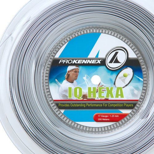 Corda Prokennex Iq Hexa 17l 1.23mm Prata Rolo Com 200 Metro