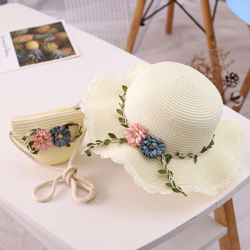 Imagen 1 de 1 de Sisit Floral Paja Verano Para Niña Bolsa Pajita Elegante