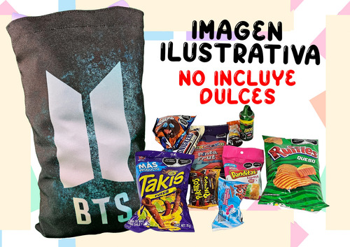 45 Bolsitas Dulceros Personalizados Tematica Bts Kpop Jin Rm Negro Bts Logo