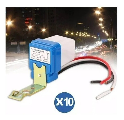 Imagen 5 de 5 de Pack 10 Fotocelda Sensor Encendido Luminarias De 220vac, 10a