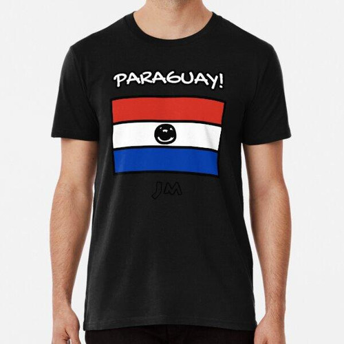 Remera Paraguay Flag Drawn Red Algodon Premium