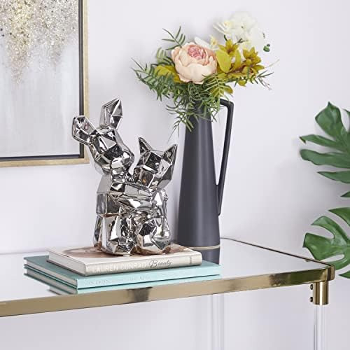 Escultura Cubista De Perro De Porcelana En Oro 20 X 13 X 28