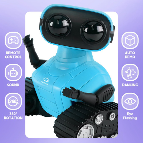 Robot De Control Remoto Robot Toys Modelo Emo Azul 3 Años Personaje Color