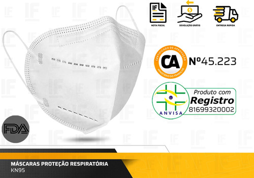 Kit 10 Máscara Respiratória Proteção Kn95 Fda Anvisa