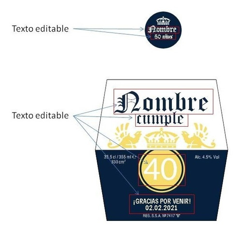 Kit Etiquetas De Cerveza Corona Editable. Imprimible | MercadoLibre