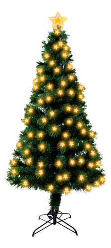 Arbol Navidad Artificial Luces Estrellas Integradas 2.10m Color Verde