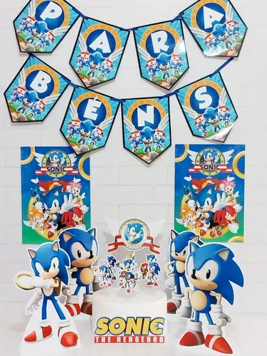 MINI PERSONAGENS DECORATIVOS FESTA SONIC THE HEDGEHOG - 50 UNIDADES