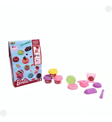 Conjunto Massa Modelar Barbie + Massa Modelar Donuts Barbie